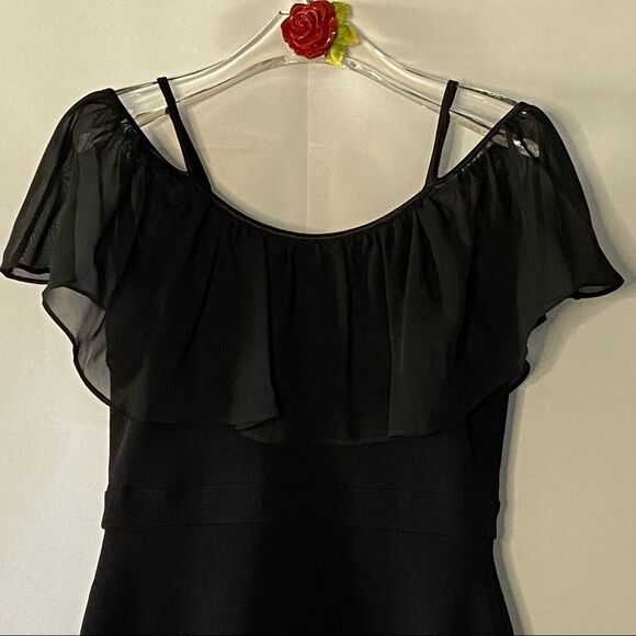 AS U WISH Off Shoulder Ruffled Black Dress - Picture 5 of 10